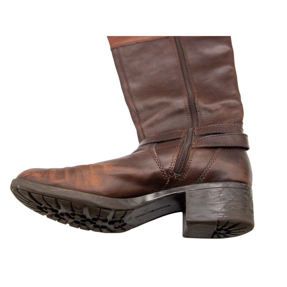 Bandolino Leather Knee High Riding Boots Brown‎ Buckle Zip Women's Size - Picture 9 of 11